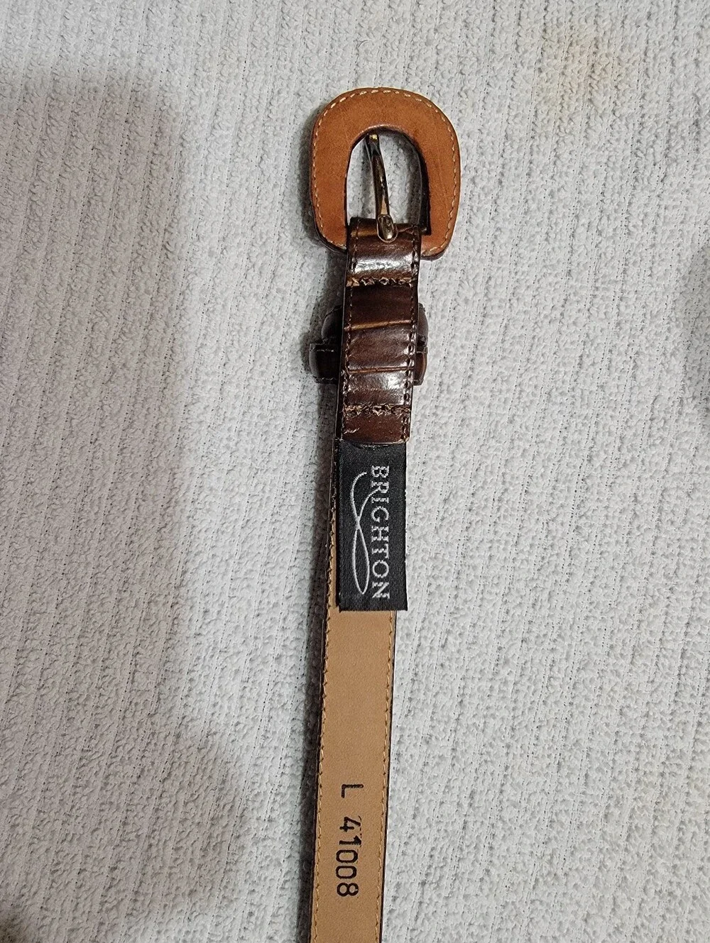 Vintage Brighton Dark Brown Leather Women’s Belt with Brass Buckleomen EUC